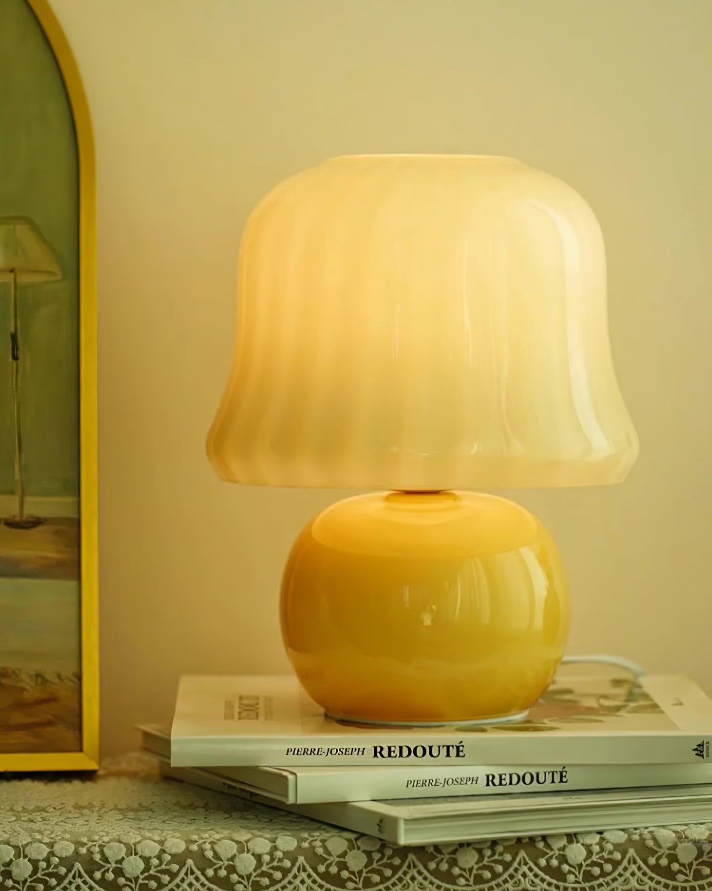 Lampe Champignon en Verre Émail Design Italien