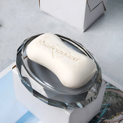 Ensemble d'accessoires en verre cristal pour salle de bain élégante