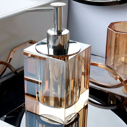 Ensemble d'accessoires en verre cristal pour salle de bain élégante