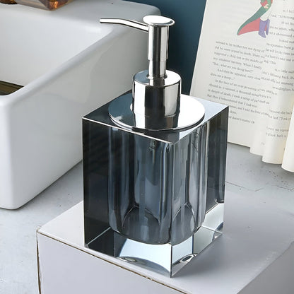 Ensemble d'accessoires en verre cristal pour salle de bain élégante