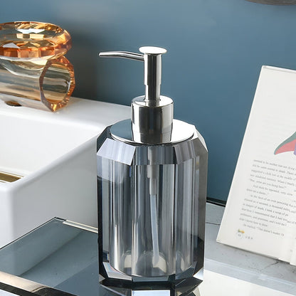 Ensemble d'accessoires en verre cristal pour salle de bain élégante