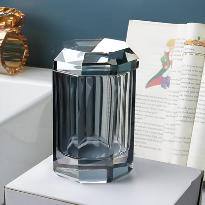 Ensemble d'accessoires en verre cristal pour salle de bain élégante