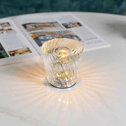 Lampe Cristal LED Rechargeable, Sans Fil, 3000K, Ø8cm