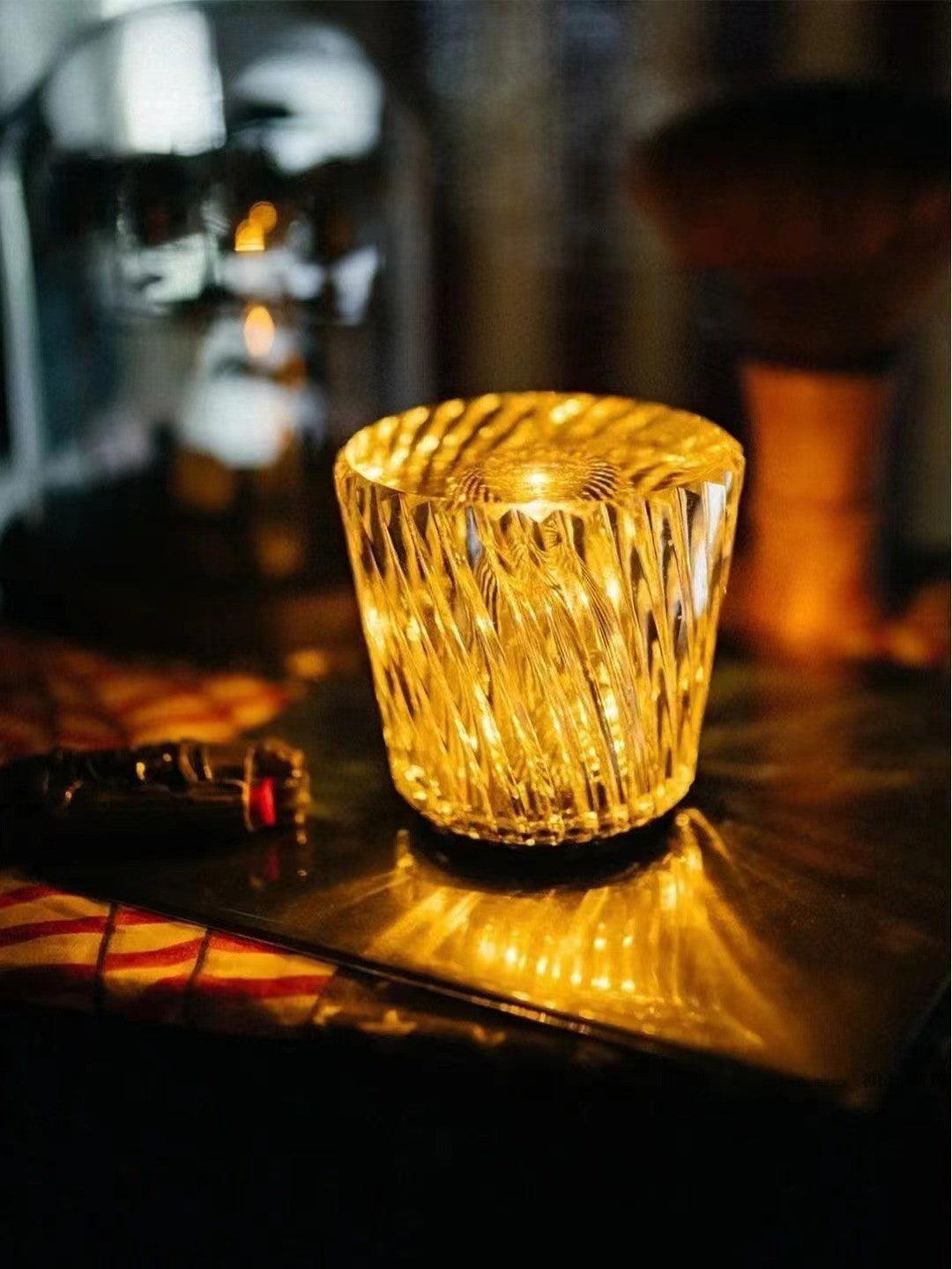 Lampe Cristal LED Rechargeable, Sans Fil, 3000K, Ø8cm