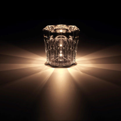 Lampe Cristal LED Rechargeable, Sans Fil, 3000K, Ø8cm