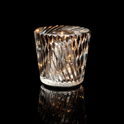 Lampe Cristal LED Rechargeable, Sans Fil, 3000K, Ø8cm