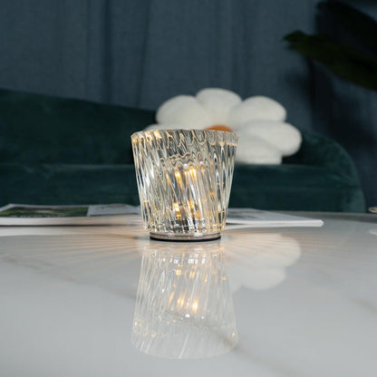 Lampe Cristal LED Rechargeable, Sans Fil, 3000K, Ø8cm