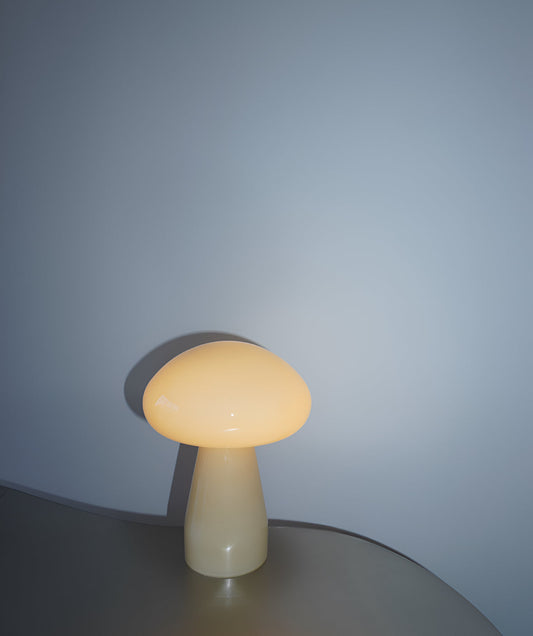Lampe de Table Lucien Champignon Verre Jaune, LED