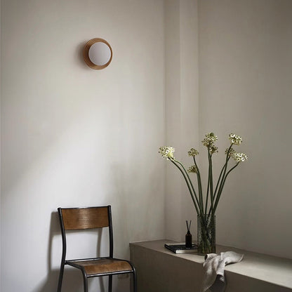 Lampe Murale Simple en Bois Naturel Blanc
