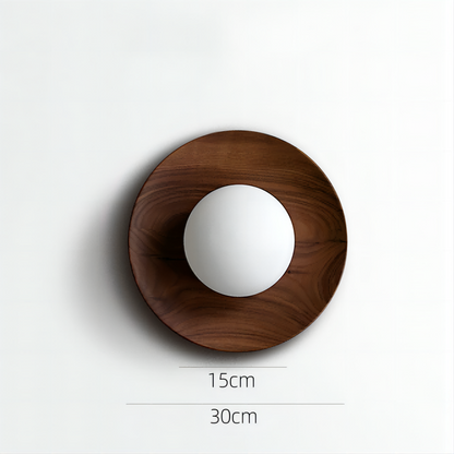 Lampe Murale Simple en Bois Naturel Blanc