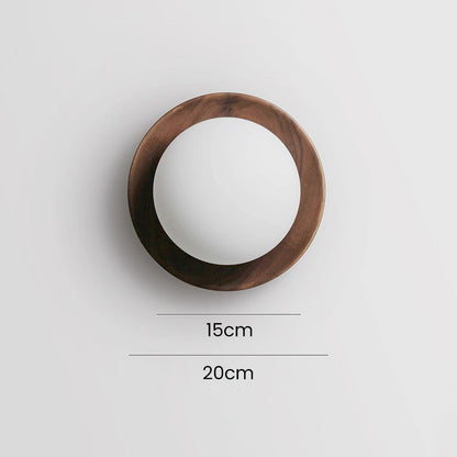 Lampe Murale Simple en Bois Naturel Blanc