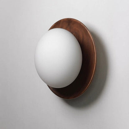 Lampe Murale Simple en Bois Naturel Blanc