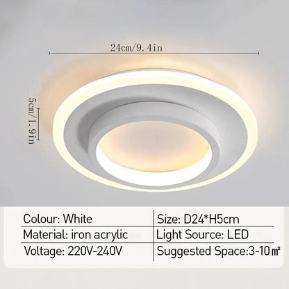 Plafonnier LED Rond Métal & Acrylique – 10W/20W