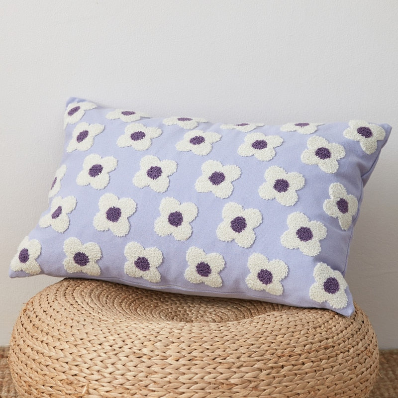 Daisy Embroidered – Housse de Coussin Fleurie Brodée