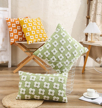 Daisy Embroidered – Housse de Coussin Fleurie Brodée