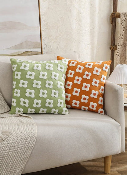 Daisy Embroidered – Housse de Coussin Fleurie Brodée