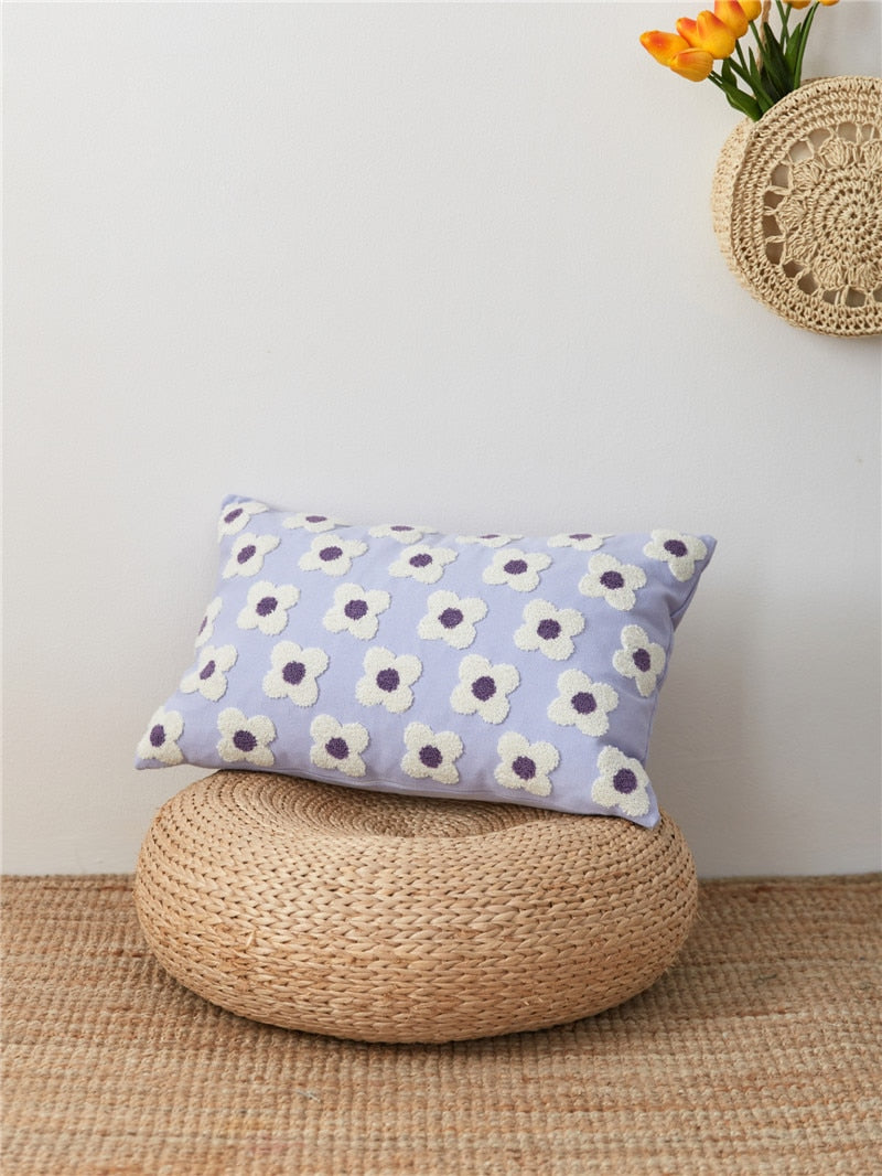 Daisy Embroidered – Housse de Coussin Fleurie Brodée