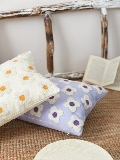 Daisy Embroidered – Housse de Coussin Fleurie Brodée