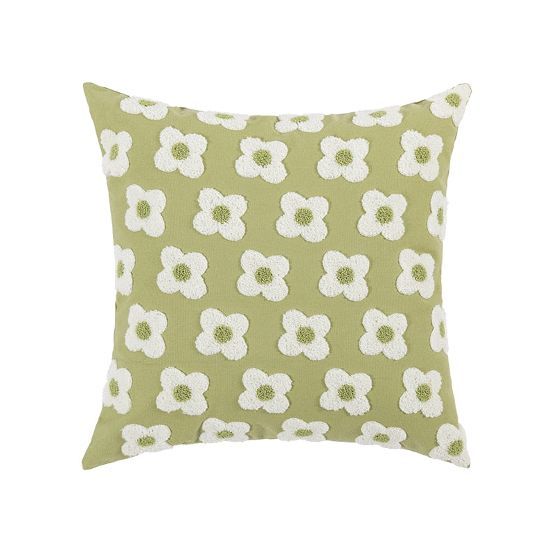 Daisy Embroidered – Housse de Coussin Fleurie Brodée