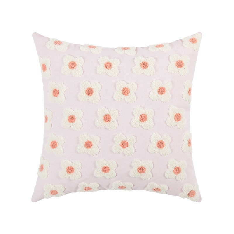 Daisy Embroidered – Housse de Coussin Fleurie Brodée