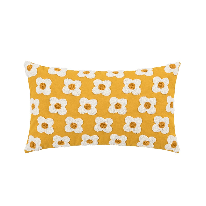 Daisy Embroidered – Housse de Coussin Fleurie Brodée