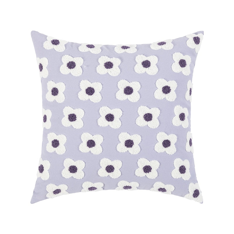 Daisy Embroidered – Housse de Coussin Fleurie Brodée