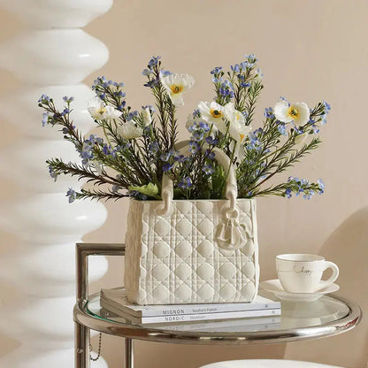 Vase Sac à Main Design – Résine Chic 28 cm