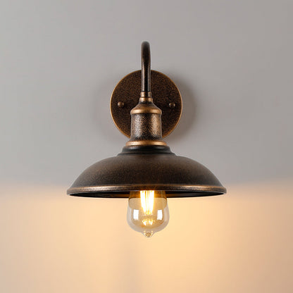 Alessio Lampe Murale Extérieure Rustique en Forme de Bol en Laiton Antique IP65 Étanche