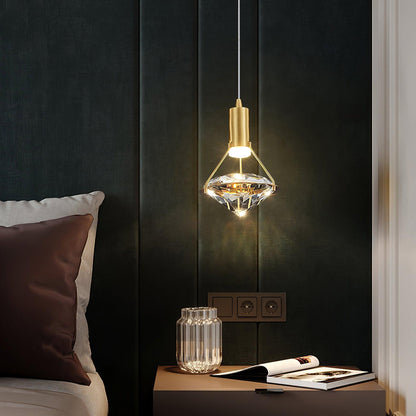 Suspension Moderne Cristal Diamant LED en Laiton