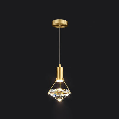 Suspension Moderne Cristal Diamant LED en Laiton