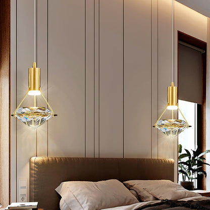Suspension Moderne Cristal Diamant LED en Laiton