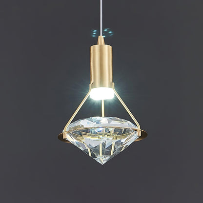 Suspension Moderne Cristal Diamant LED en Laiton
