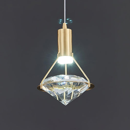 Suspension Moderne Cristal Diamant LED en Laiton