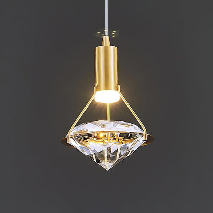 Suspension Moderne Cristal Diamant LED en Laiton