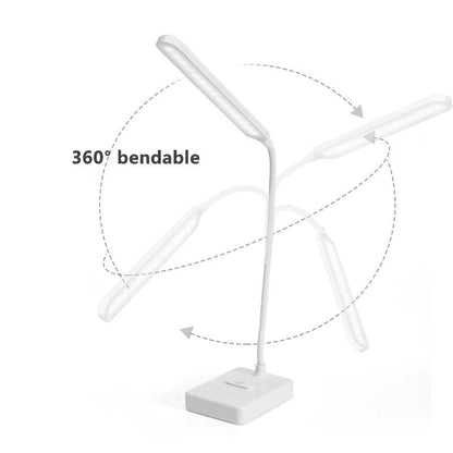Lampe de Bureau Flexible – Rechargeable ou sur Secteur – Luminosité Réglable