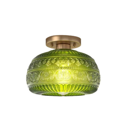 Plafonnier Vintage en Verre Texturé Style Classique