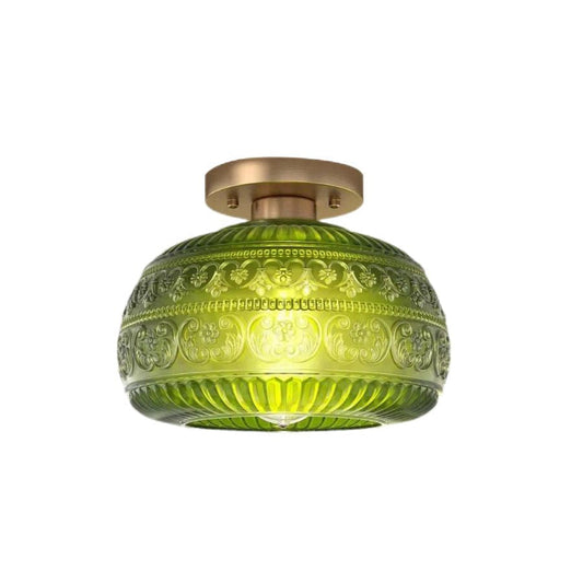 Plafonnier Vintage en Verre Texturé Style Classique