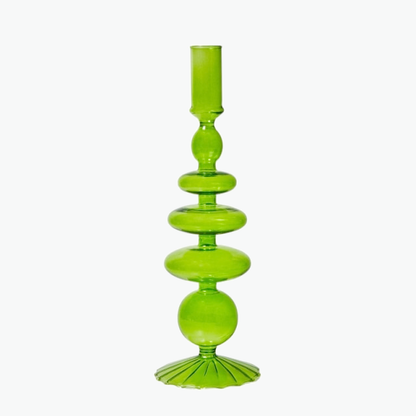 Bougeoirs en Verre Herbe Verte – Design Dynamique et Couleur Vibrante