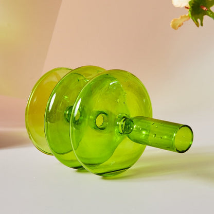 Bougeoirs en Verre Herbe Verte – Design Dynamique et Couleur Vibrante