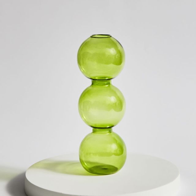Bougeoirs en Verre Herbe Verte – Design Dynamique et Couleur Vibrante