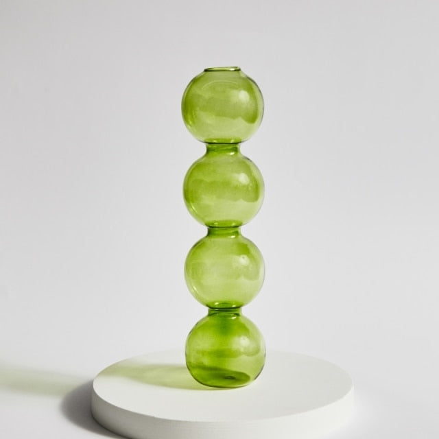 Bougeoirs en Verre Herbe Verte – Design Dynamique et Couleur Vibrante