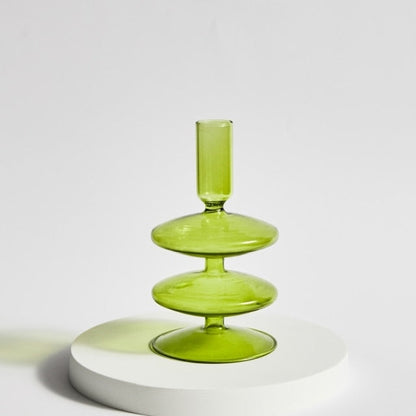 Bougeoirs en Verre Herbe Verte – Design Dynamique et Couleur Vibrante
