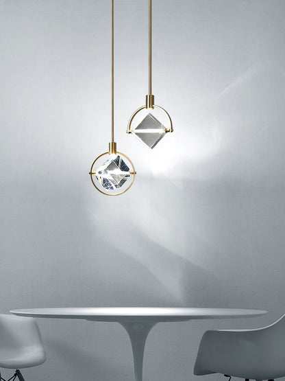 Suspension Cristal & Acier Poli, Design Kimberlite