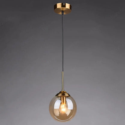 Suspension Boule en Verre Moderne, Hauteur Réglable