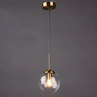 Suspension Boule en Verre Moderne, Hauteur Réglable
