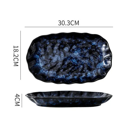 Ensemble de Dîner 10 Pièces Blue Nebula – Élégance Céleste pour Vos Repas Quotidiens