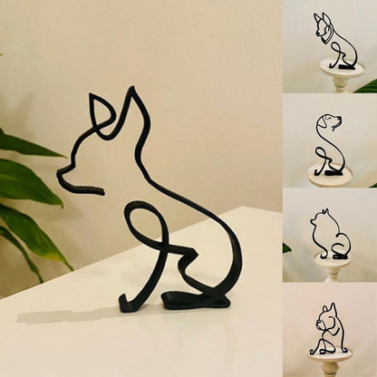 Sculptures Déco en Fer – Chiens et Chats Artistiques pour Maison et Bureau