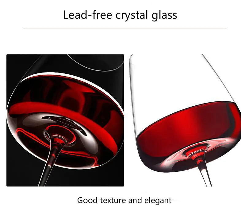 Ensembles de 2, 4 et 6 Verres à Vin et à Champagne en Cristal Soufflé à la Main - 4 Tailles