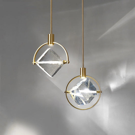 Suspension Cristal & Acier Poli, Design Kimberlite