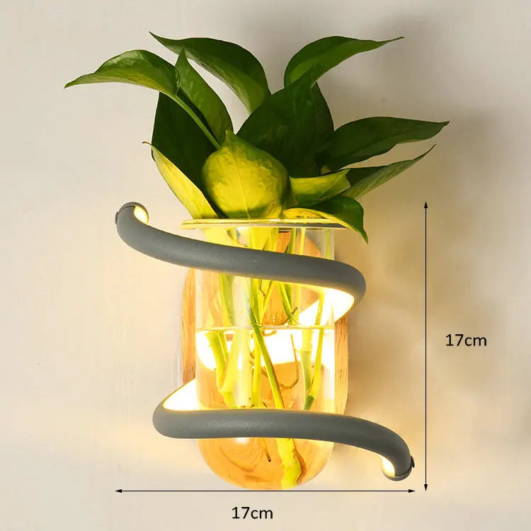 Applique Murale Vase LED Bois, 10W, Design Nordique